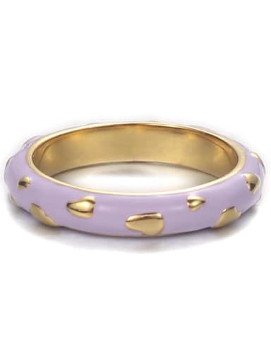 Taro purple Brass Enamel Round Minimalist Band Ring
