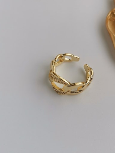 Copper  Retro Hollow Geometric Free Size Band Fashion Ring