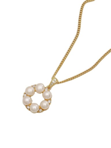 Brass Imitation Pearl Geometric Minimalist Trend Korean Fashion Necklace