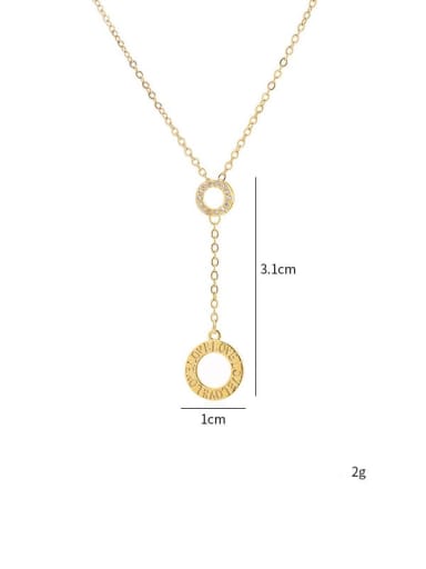 Brass Cubic Zirconia Round Trend Necklace