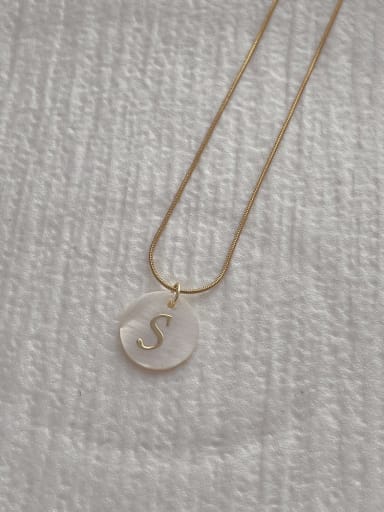 Stainless steel Shell Letter Minimalist Necklace