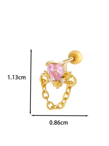 1  # Golden Brass Cubic Zirconia Planet Dainty Single Earring