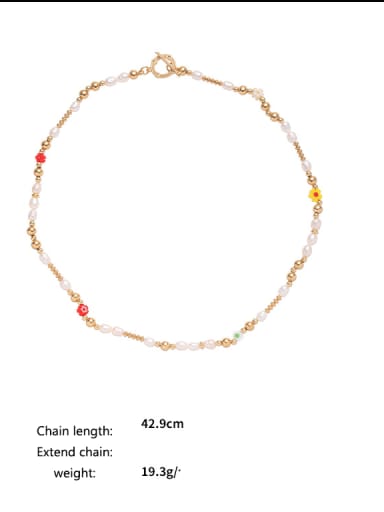 Brass Freshwater Pearl  Vintage Irregular  Bracelet and Necklace Set
