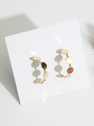 Copper Smooth Geometric Minimalist Drop Trend Korean Fashion Earring