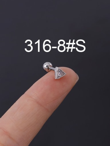 Stainless steel with Cubic Zirconia Ear Bone Nail/Puncture Earring