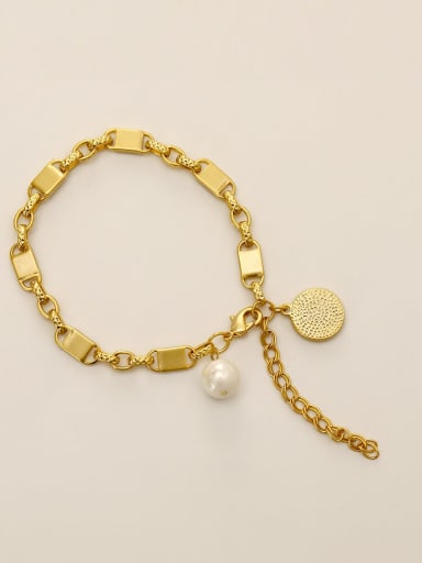 Brass Geometric Chain Vintage Link Bracelet