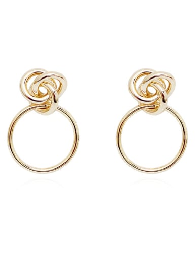 Copper Geometric Minimalist Drop Trend Korean Fashion Earring