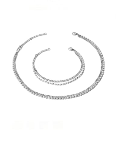 Titanium Steel Imitation Pearl Geometric Vintage Multi Strand Necklace