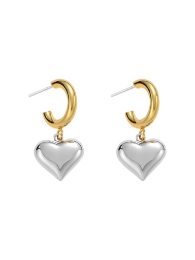 Brass Heart Minimalist Drop Earring
