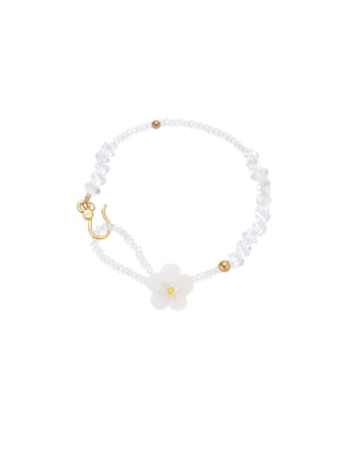 Brass Trend Flower Bracelet and Necklace Set