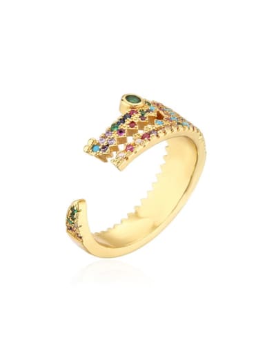 11150 Brass Cubic Zirconia Geometric Vintage Band Ring
