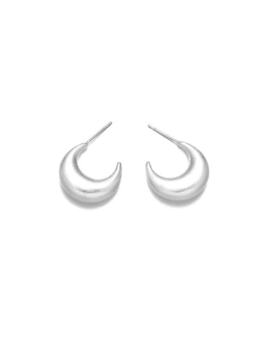 Crescent earrings Brass Geometric Minimalist Stud Earring