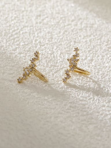 Brass Cubic Zirconia Star Cute Clip Earring