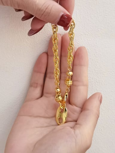 18k gold Brass Hollow Geometric Vintage Link Bracelet