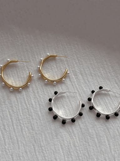 Brass Bead Geometric Minimalist Earring