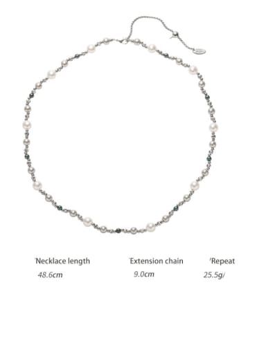 Brass Imitation Pearl Irregular Minimalist Beaded Necklace