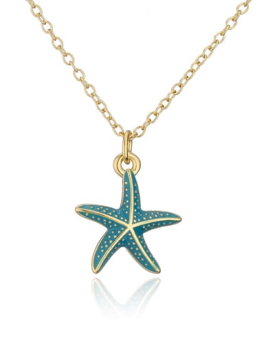 21896 Brass Enamel Sea Star Necklace