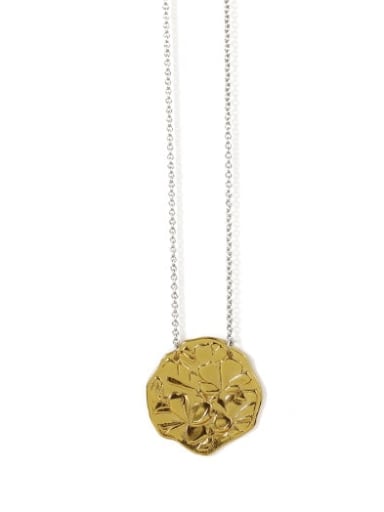 Round lotus Brass Evil Eye Vintage Geometric Pendant  Necklace
