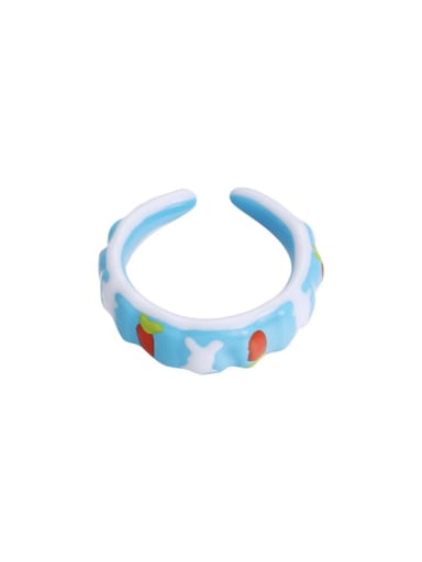 custom Alloy Enamel Multi Color Rabbit Cute Band Ring