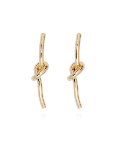 Brass Irregular Knot Minimalist Stud Earring