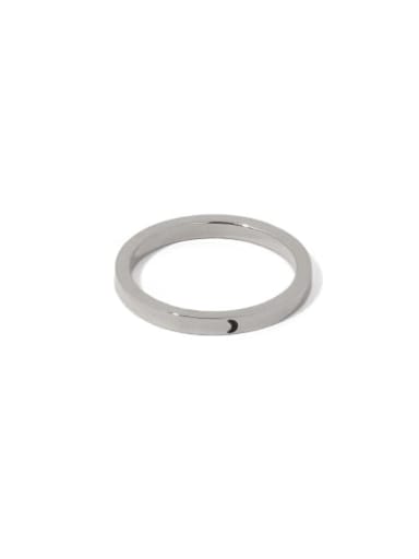 Titanium Steel Enamel Moon Minimalist Band Ring