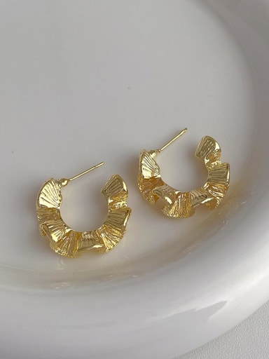Brass Geometric Vintage Stud Earring