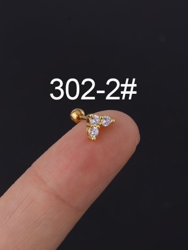 2(Single) Brass Cubic Zirconia Heart Cute Stud Earring