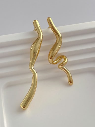 G02 gold Brass Irregular Minimalist Stud Earring