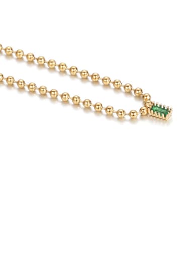 golden Brass Bead  Chain Geometric Vintage Necklace