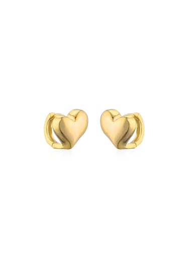 Brass Heart Trend Huggie Earring