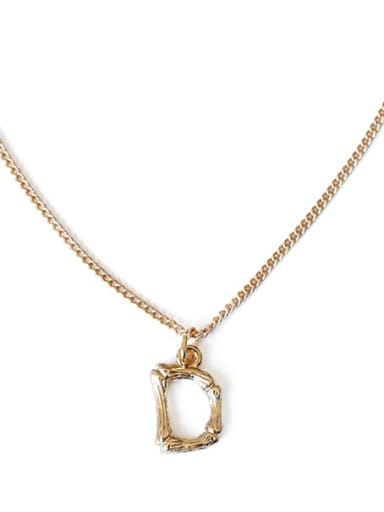 D Brass Letter Pendant Artisan Necklace