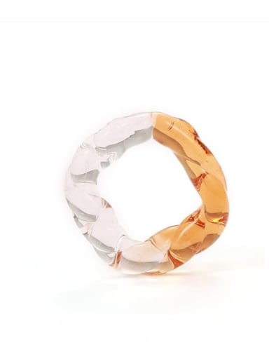 Orange ring Hand Glass  Multi Color Twist Square Trend Ring