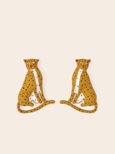 Alloy Enamel Leopard Cute Stud Earring