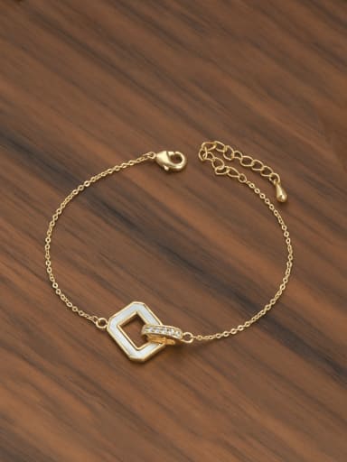 Brass Shell Geometric Minimalist Link Bracelet