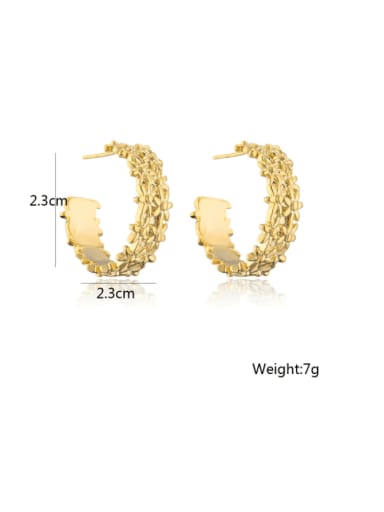 41786 Brass Geometric Vintage Stud Earring