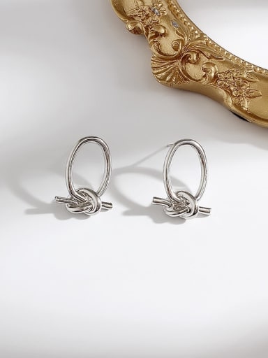 Copper Minimalist  Knotted metal Stud Trend Korean Fashion Earring