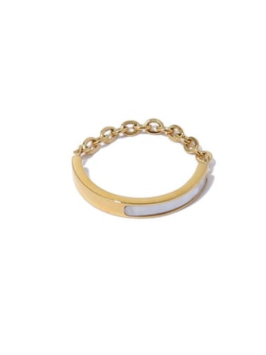 Shell ring Titanium Steel Shell Geometric Minimalist Band Ring