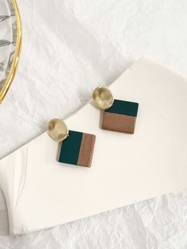 Copper Shell Geometric Minimalist Drop Trend Korean Fashion Earring