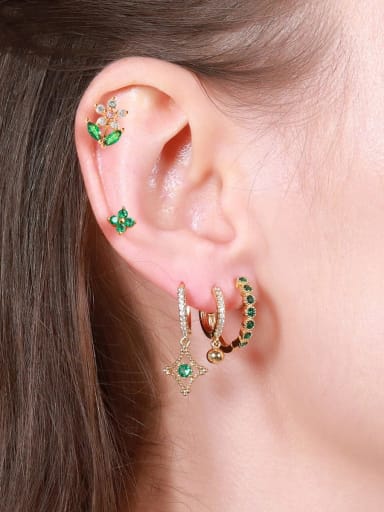 Brass Cubic Zirconia Animal Cute Huggie Earring