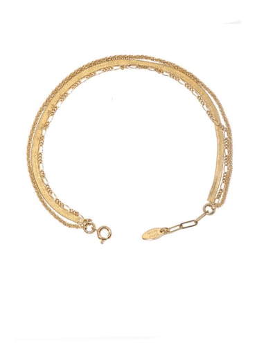 Paragraph 4 Brass Geometric Vintage  Multilayer Chain Anklet