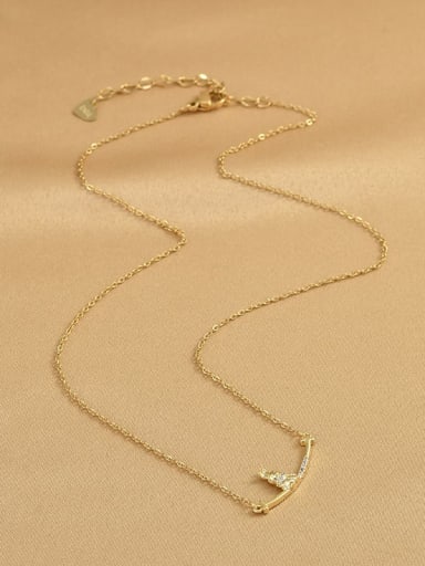 Gold XL62670 Brass Cubic Zirconia Rabbit Dainty Necklace
