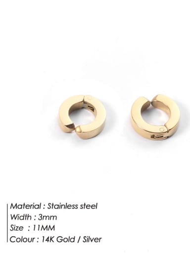 11mm ye35977 gold Stainless steel Geometric Minimalist Huggie Earring