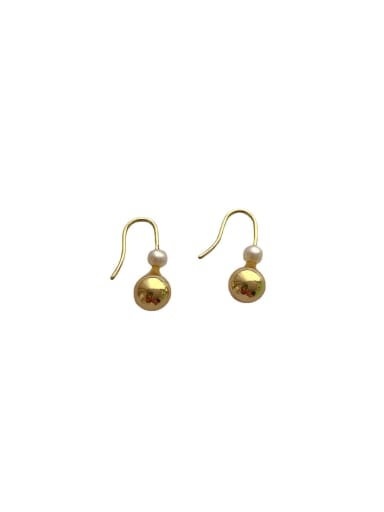 Brass Imitation Pearl Geometric Trend Stud Earring