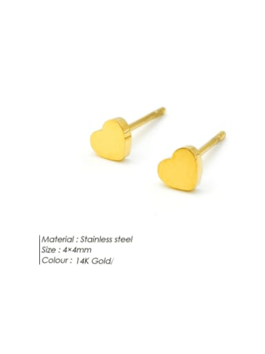 YE14994 Stainless steel Heart Minimalist Stud Earring