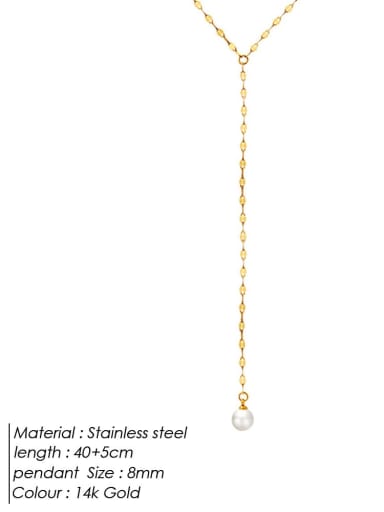 Titanium Steel Tassel Minimalist Lariat Necklace