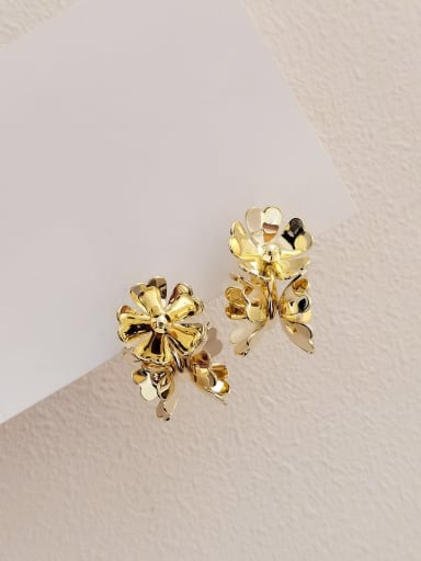 Brass Flower Vintage Stud Earring