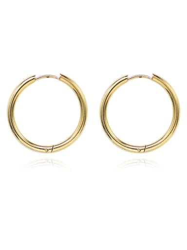 Large gold Copper Round Minimalist Huggie Trend Korean Fashion Earring