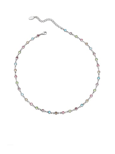 Platinum necklace Brass Cubic Zirconia  Bracelet and Necklace Set
