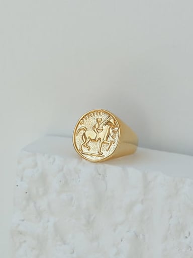 Brass Smooth Coin Vintage Band Ring