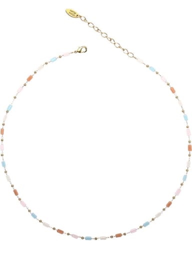 Style 1 Necklace Brass Glass beads  Minimalist Irregular Bracelet and Necklace Set